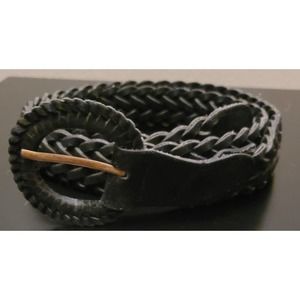 Braided Black Leather Belt